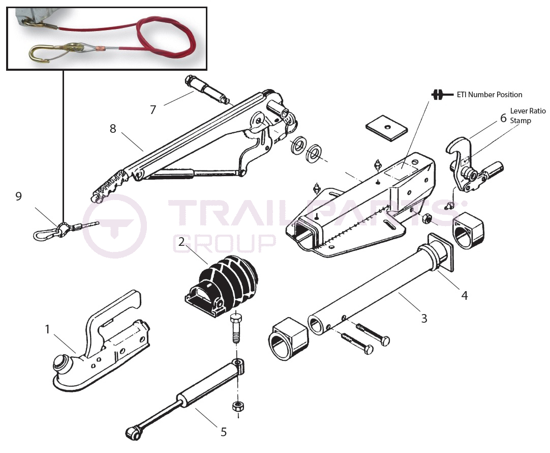 AL-KO Kober 60S/2 Delta A-Frame Coupling Spares (for ETI 811072)