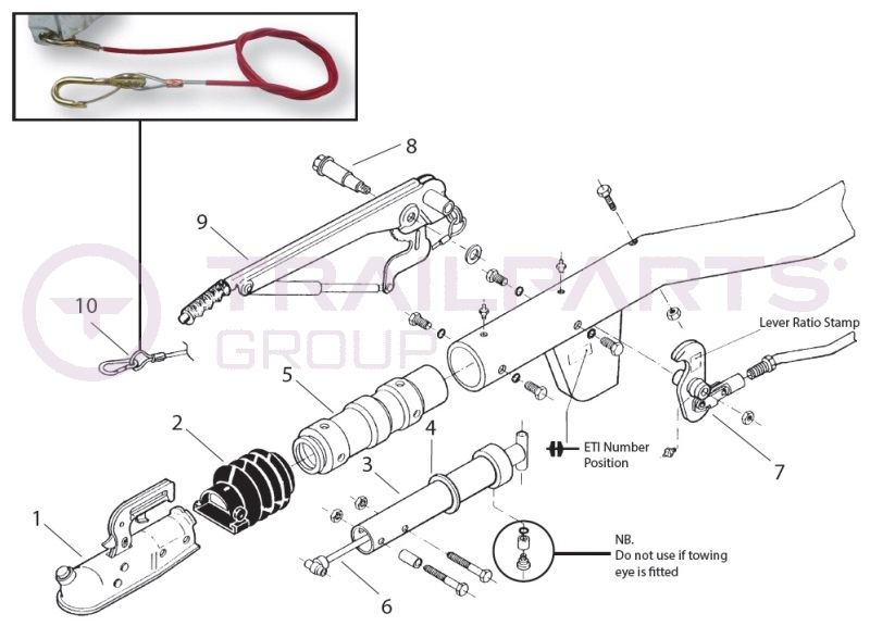 AL-KO Kober 131R T-Pole Chassis Coupling Spares (for ETI 811331)