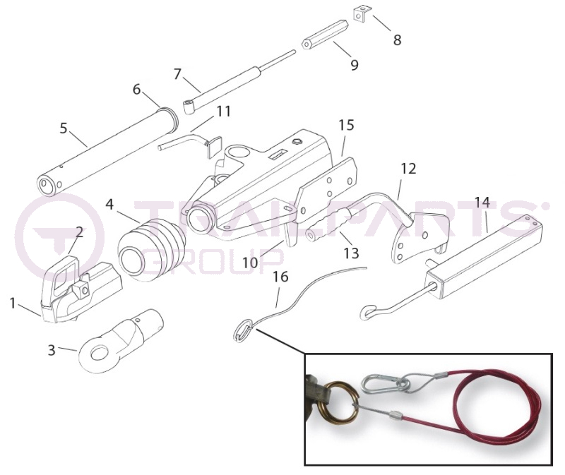 Indespension Triplelock V672 Delta A-Frame Coupling Spares