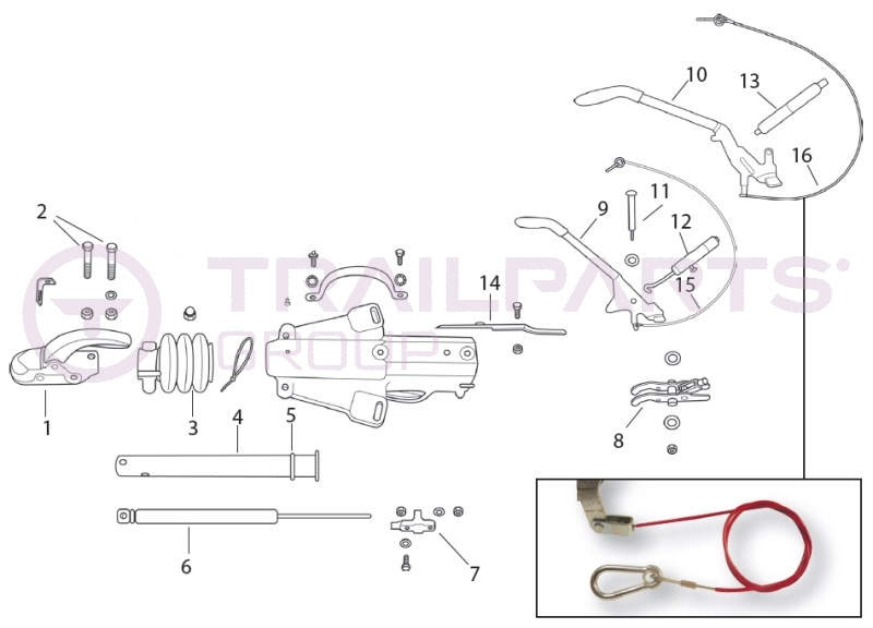 Knott-Avonride KFG13/AC13 Cast Delta A-Frame Coupling Spares