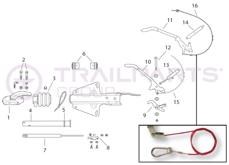 Knott-Avonride KF7.5 Pressed Steel Delta A-Frame Coupling Spares