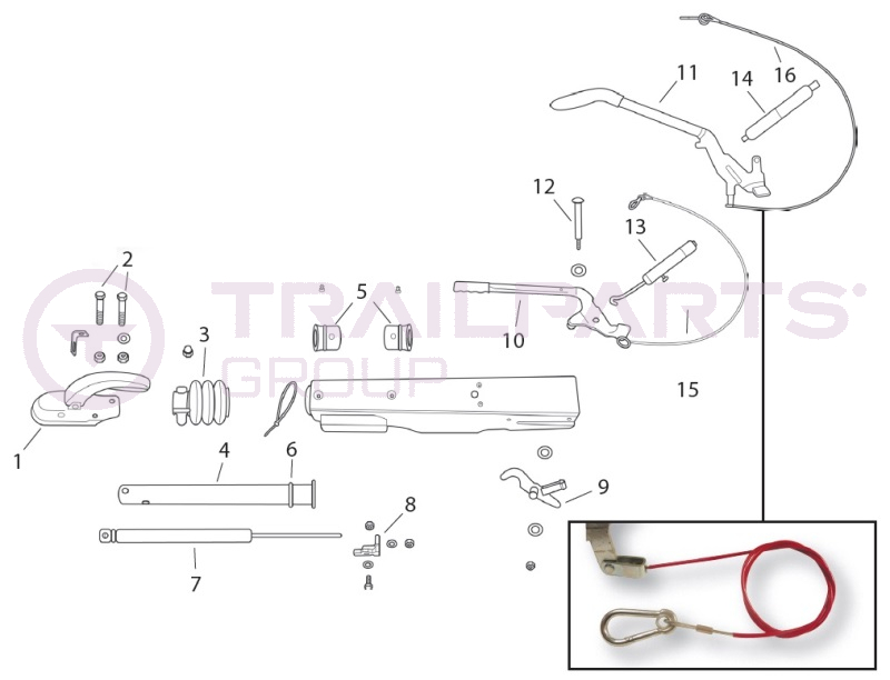 Knott-Avonride KRV13 Square Tube Coupling Spares