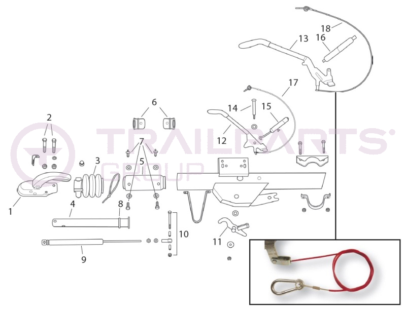 Knott-Avonride KR30-A/B T-Pole Chassis Coupling Spares